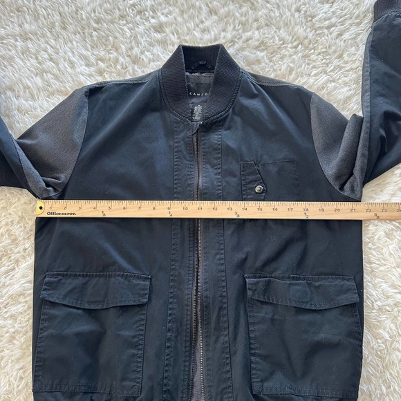 Sean John Retro Black and Gray Lined Jacket 100% Cotton 90s Bomber Size Medium - Picture 6 of 7